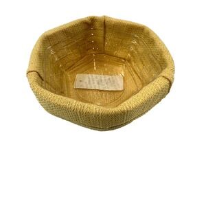 2001 Longaberger Sage Basket w/Tan Liner & Protector 5.75"L x 5.5"W x 2.5"H